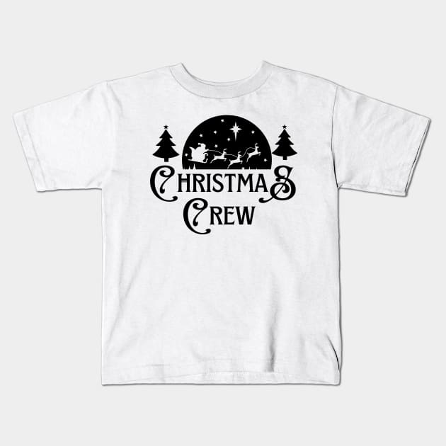 Christmas Squad Christmas Crew Christmas Tree Reindeer Xmas Santa Kids T-Shirt by Pastel Potato Shop